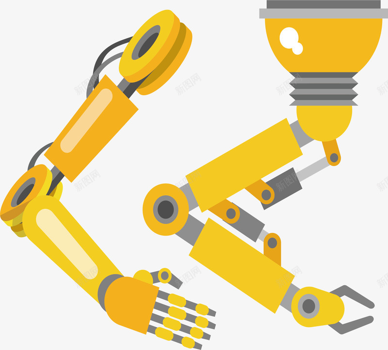 机器人手臂png免抠素材_新图网 https://ixintu.com 机器人 机器人手 机械手臂 高科技 黄色