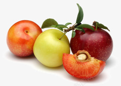 新鲜的水蜜桃与苹果素材