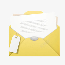 黄色质感商务信封信件素材