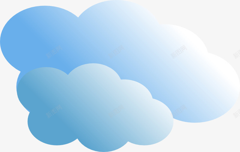 渐变晴天蓝云png免抠素材_新图网 https://ixintu.com 云彩 云朵 云朵素材 免抠云朵 天空 天空素材 效果 晴天 梦幻 渐变 漂浮 蓝色 装饰