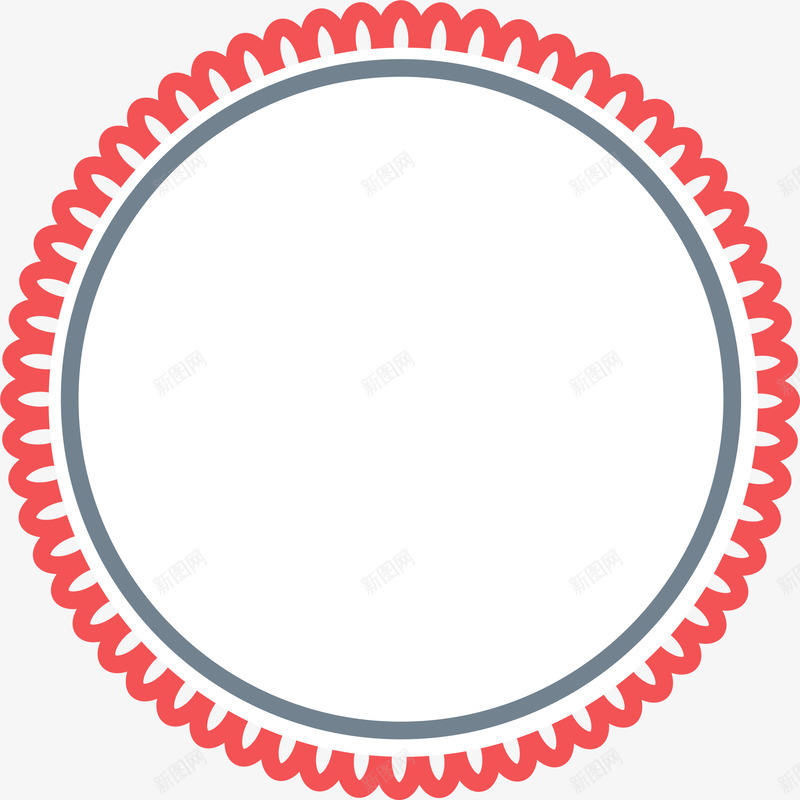 红色线条圆圈png免抠素材_新图网 https://ixintu.com 圆环 波形圆圈 红色圆圈 线条花边 花边圆圈 边框纹理