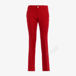 红色羊毛混纺裤子素材