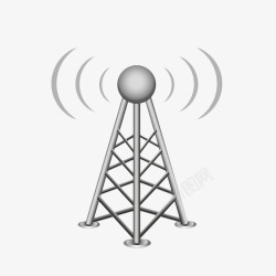 雷达信号模拟器手绘银色信号塔高清图片