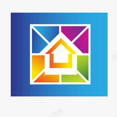 彩色个性房地产公司logo图标图标