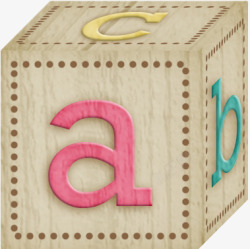 字母木质立方体素材