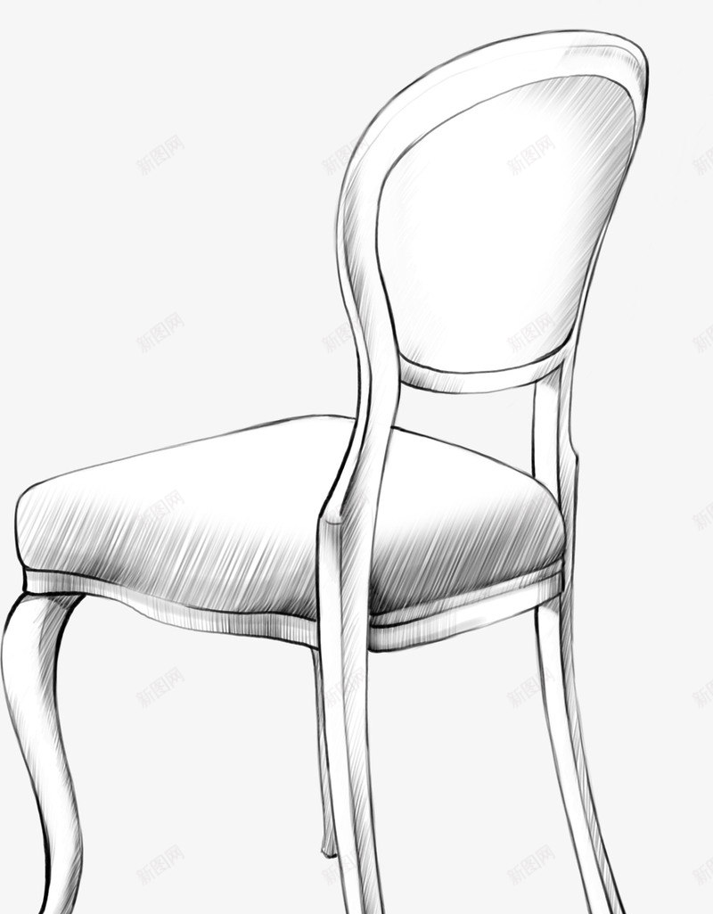 黑色手绘室内椅子png免抠素材_新图网 https://ixintu.com 室内 椅子 黑色