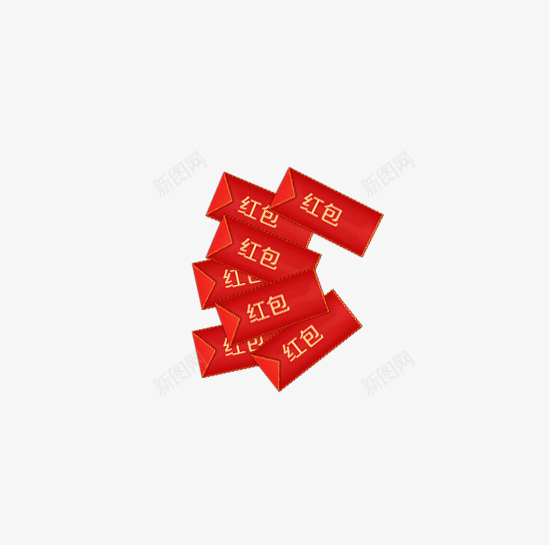 双12红包装饰元素png免抠素材_新图网 https://ixintu.com 信封 活动 现金 红包 红色