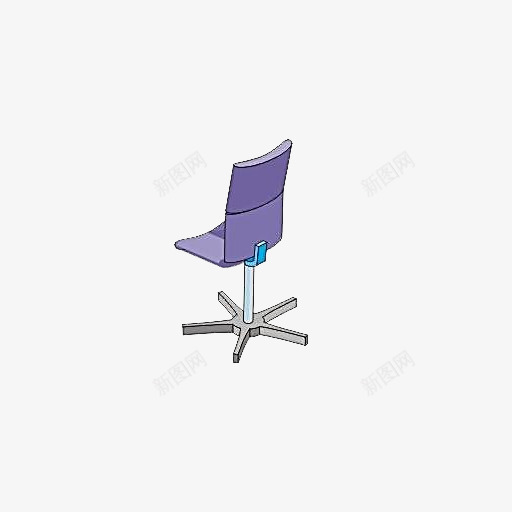 紫色椅子png免抠素材_新图网 https://ixintu.com 时尚 紫色 背椅