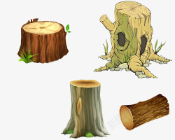 木桩绿叶背景各种树桩高清图片