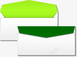 手绘绿色信封矢量图素材