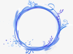 蓝色水花花环素材