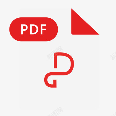 白色PDF圆角纸张卡通图标矢量图图标