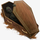 coffin棺材打开伎俩或垃圾高清图片