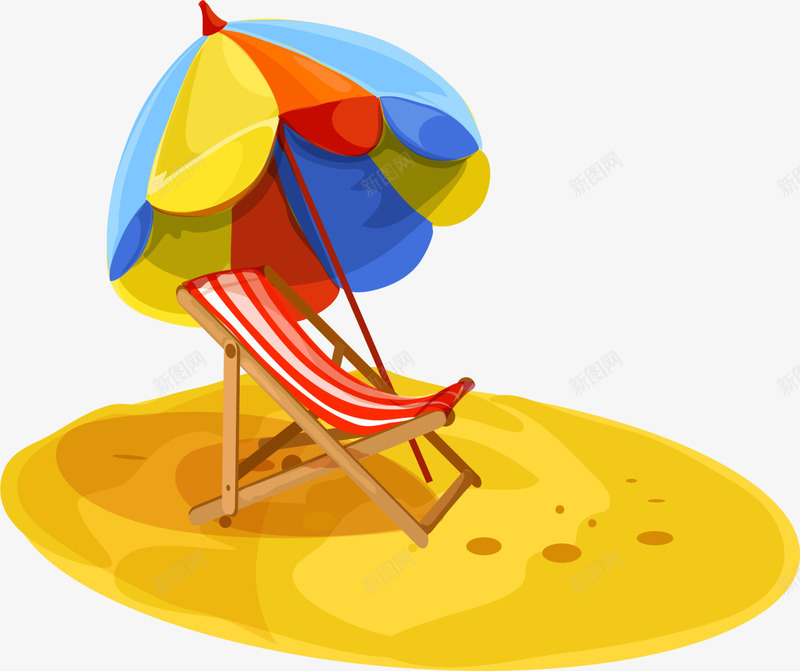夏季海边沙滩度假png免抠素材_新图网 https://ixintu.com 休闲 夏季度假 沙滩度假 沙滩躺椅 海滩 海边度假