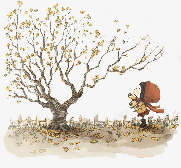 树下的女孩png免抠素材_新图网 https://ixintu.com 人物 人物插画 卡通人物 卡通女孩 大树 女孩 插画