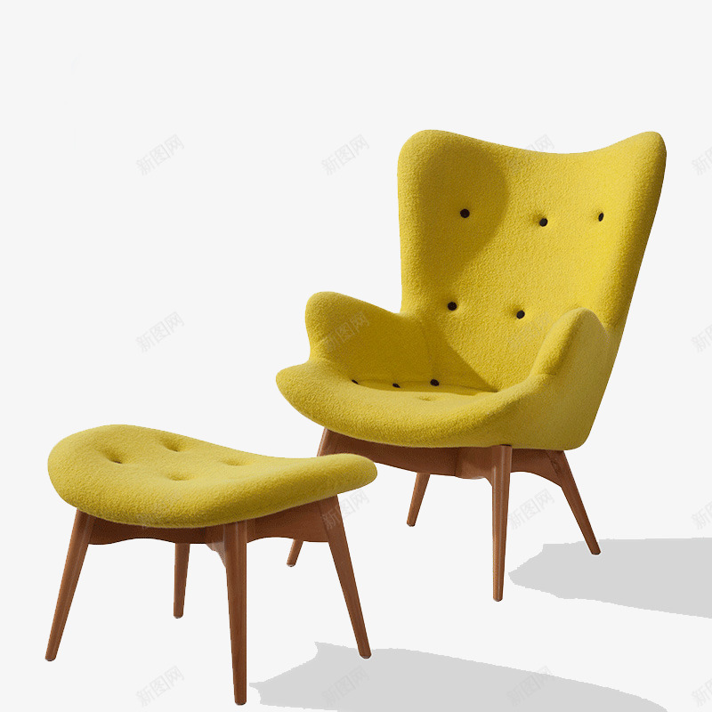 创意沙发和凳子png免抠素材_新图网 https://ixintu.com png素材 产品实物 椅子 绿色 靠椅