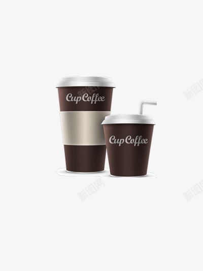 两杯咖啡png免抠素材_新图网 https://ixintu.com 咖啡 褐色 饮品