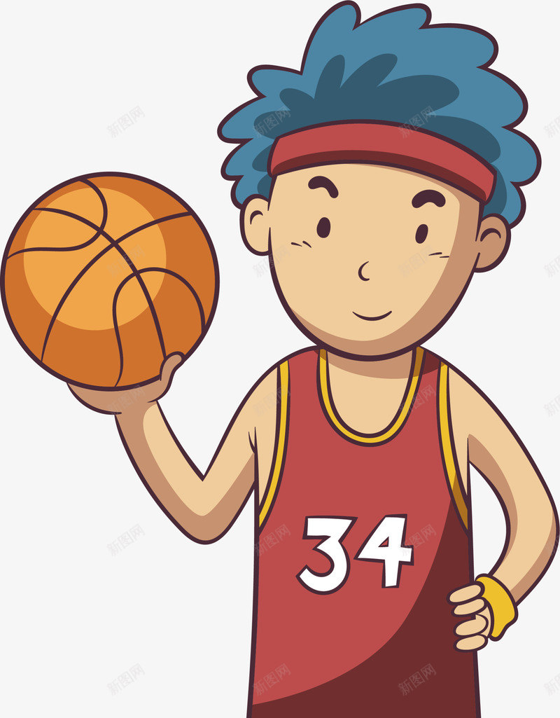 打篮球的帅气男孩png免抠素材_新图网 https://ixintu.com 帅气男孩 打篮球 球员 篮球运动 红色球衣 黄色篮球