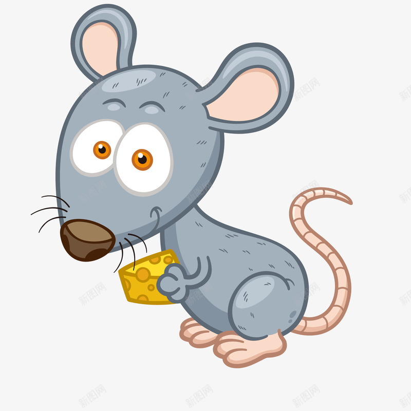 偷吃奶酪的小老鼠矢量图ai免抠素材_新图网 https://ixintu.com 偷吃奶酪 动物设计 卡通 小老鼠 手绘 灰色 矢量图