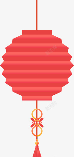 春节红色折纸灯笼素材