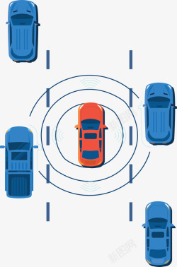 智能汽车科技感智能化汽车矢量图高清图片