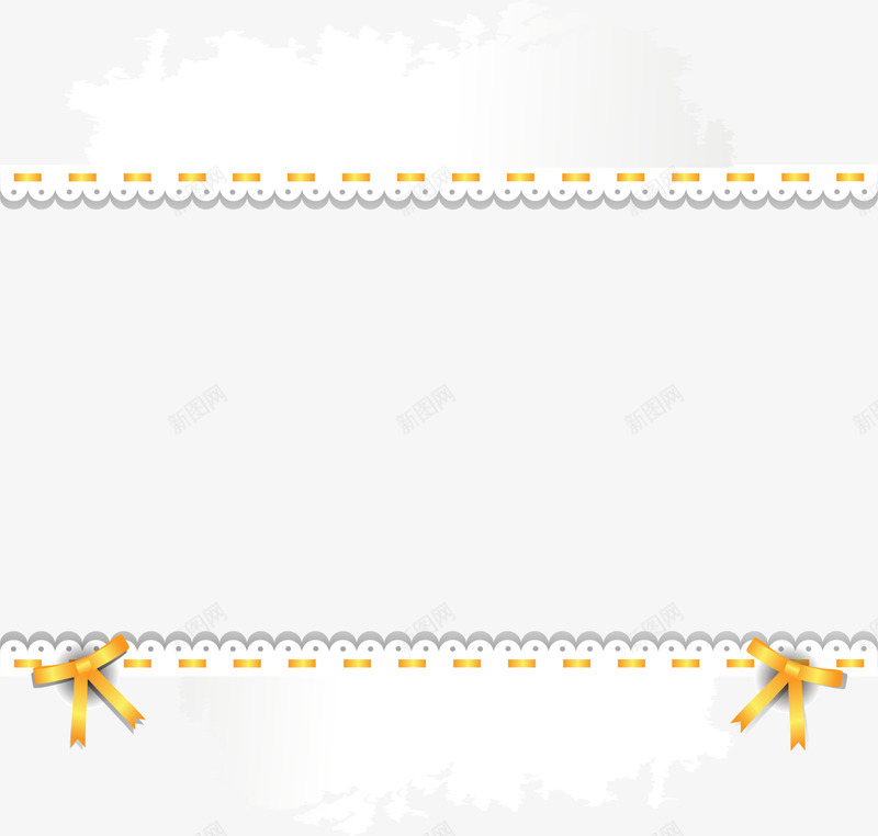 黄色线条框架png免抠素材_新图网 https://ixintu.com 框架 简约 线条 花边 蝴蝶结 边框纹理 黄色