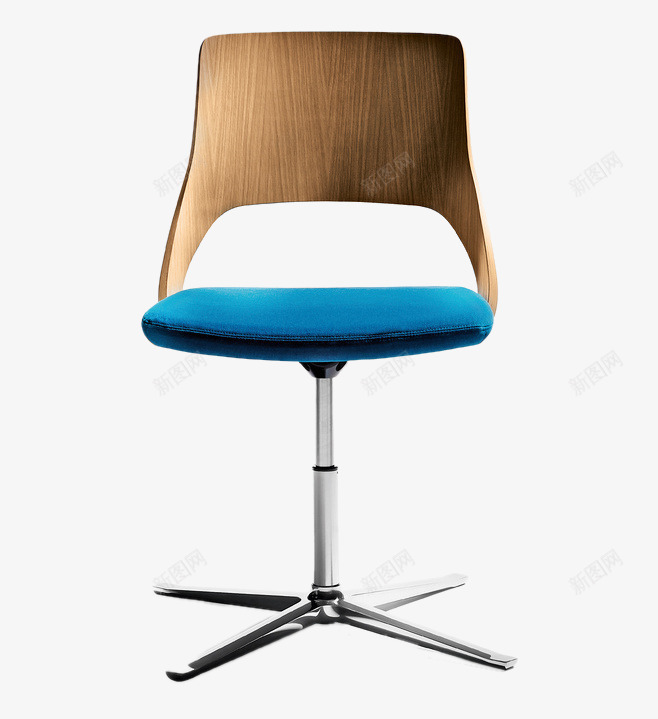 蓝色高脚椅png免抠素材_新图网 https://ixintu.com 家具元素 木椅 蓝色椅子 高脚椅