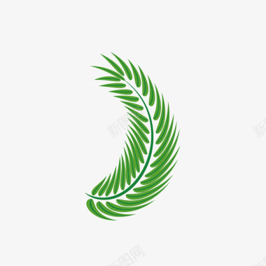 棕榈叶绿色装饰图标图标