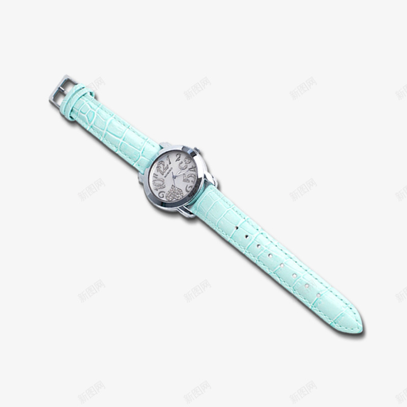 手表psd免抠素材_新图网 https://ixintu.com 女士手表 手表 皮手表带 蓝色手表 蓝色表链 表带