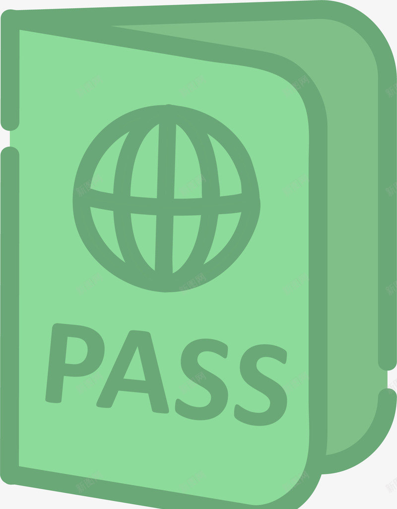 绿色打开的出行护照png免抠素材_新图网 https://ixintu.com pass 出行 度假 打开的本子 护照 旅游 通行证