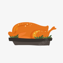 创意火鸡和食物感恩节卡通感恩节烤火鸡高清图片