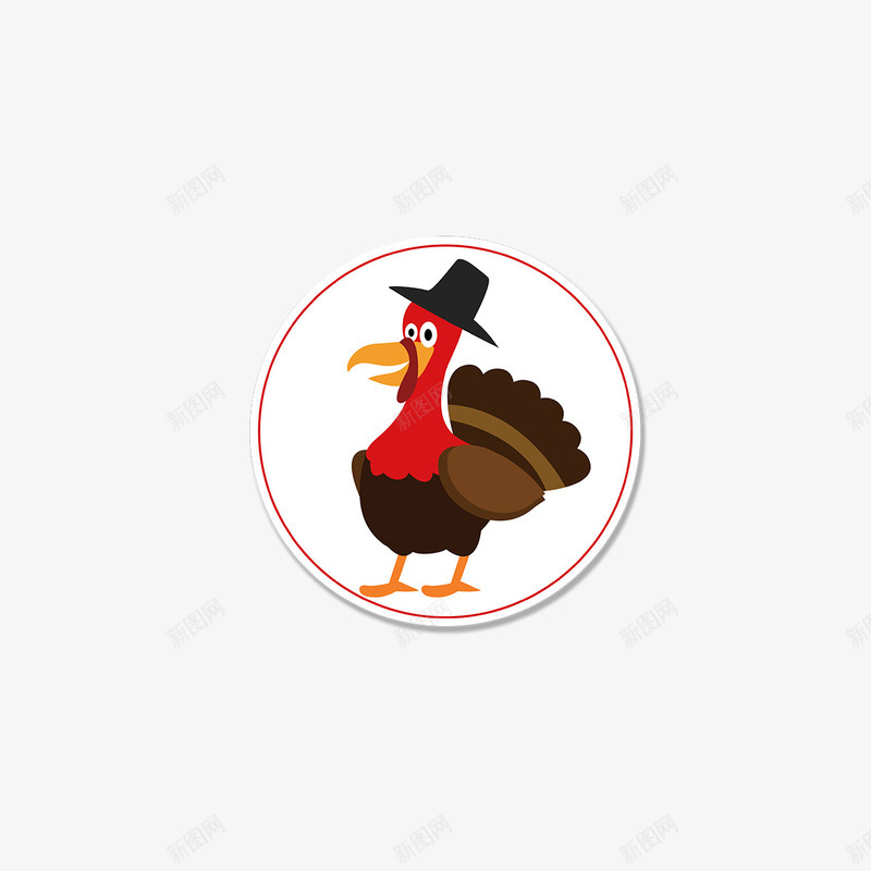 感恩节图标psd_新图网 https://ixintu.com 动物 卡通 图标 圆形 感恩 简单 节日 黑色帽子