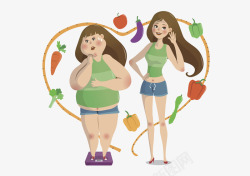 食疗减肥的女孩素材