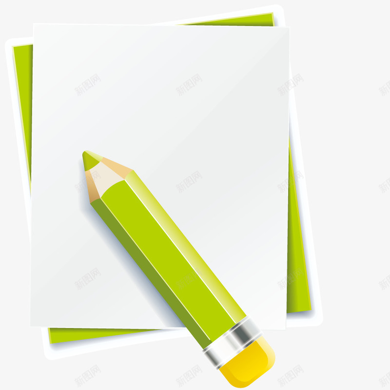 书写纸张png免抠素材_新图网 https://ixintu.com 书信 信件 写字 环保 绿色 节能 铅笔