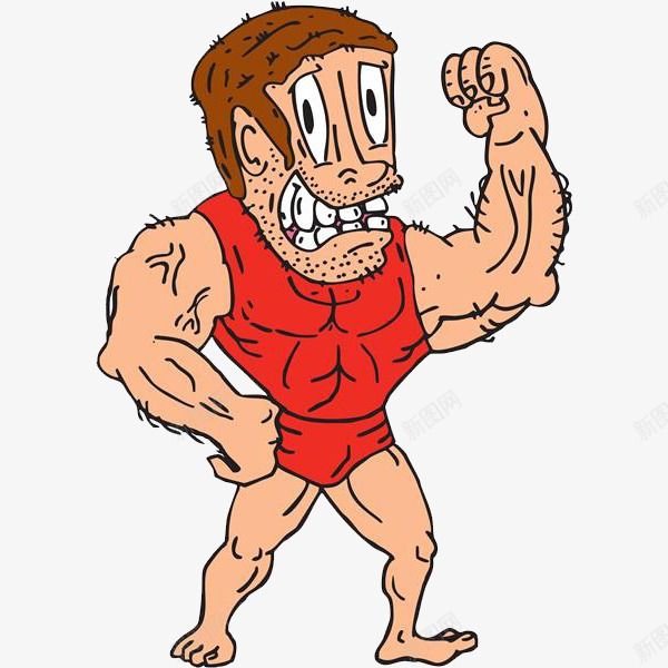 强壮的男人png免抠素材_新图网 https://ixintu.com 卡通 强壮的 手绘 男人 简笔 红色的 肌肉