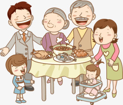 温暖温馨一家人吃年夜饭高清图片