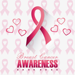 抗乳腺癌漂浮红色丝带抗乳腺癌矢量图高清图片