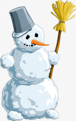 拿扫帚的雪人雪人高清图片