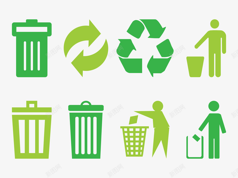 绿色环保循环意识png免抠素材_新图网 https://ixintu.com 三角 回收 垃圾桶 循环 意识 环保 绿色