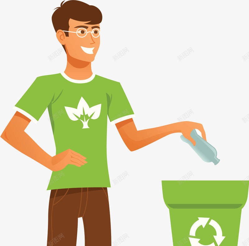 可回收资源垃圾桶png免抠素材_新图网 https://ixintu.com 不要乱丢垃圾 丢垃圾 可回收资源 插画 环保绿色