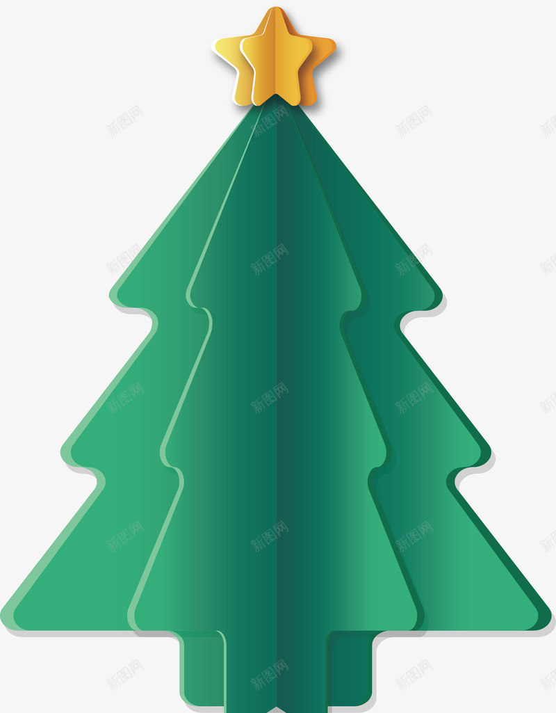 绿色折叠圣诞树矢量图ai免抠素材_新图网 https://ixintu.com 圣诞快乐 圣诞树 圣诞节 折叠圣诞树 矢量png 绿色圣诞树 矢量图