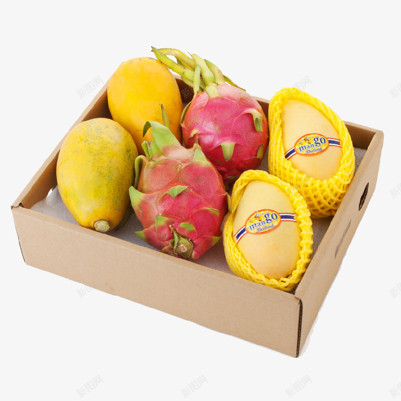 纸箱里的水果png免抠素材_新图网 https://ixintu.com 包装 水果 水果礼盒 纸箱