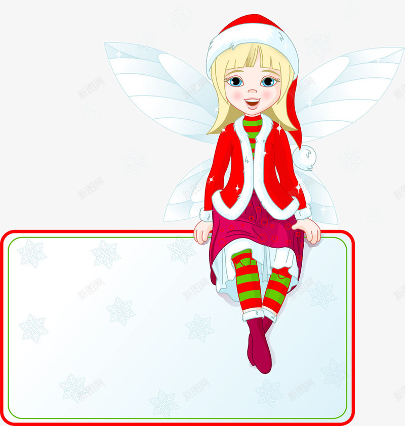 圣诞小精灵png免抠素材_新图网 https://ixintu.com 圣诞 小女孩 文字标签 精灵