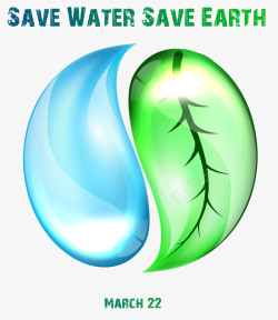 绿色环保主题节约用水矢量图高清图片