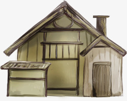 冬季屋子冬季卡通木板屋子高清图片