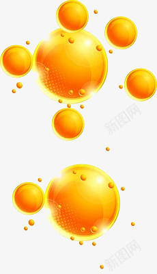 漂浮的黄色气泡png免抠素材_新图网 https://ixintu.com 圆的 大小不同 橙色 鲜艳