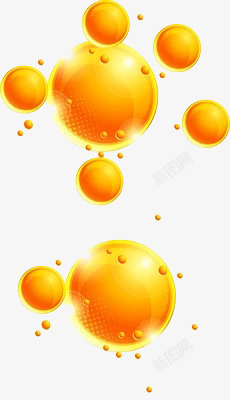 不同大小的齿轮漂浮的黄色气泡高清图片