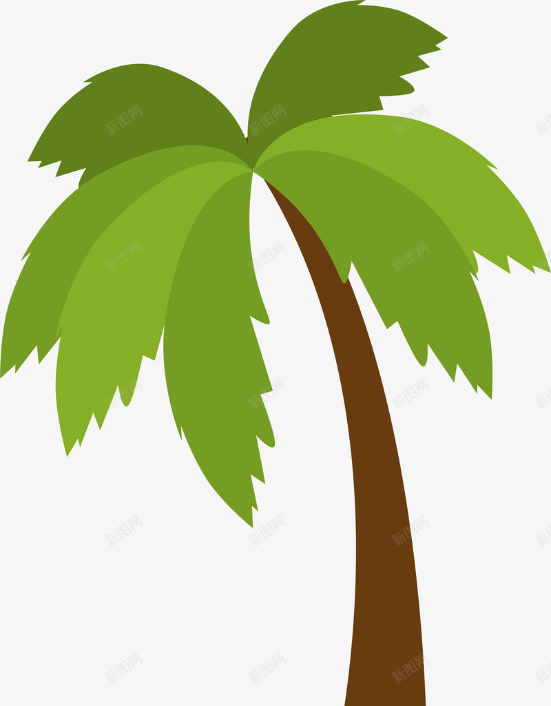 绿色卡通椰树png免抠素材_新图网 https://ixintu.com 免抠PNG 卡通 树木 植物 椰树 海岛 绿色 装饰图案