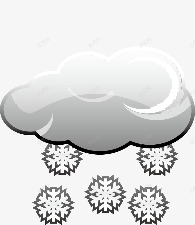 大雪恶劣天气图标矢量图ai_新图网 https://ixintu.com 乌云 乌云密布 大雪 天气图标 密布 恶劣天气 雨雪 矢量图