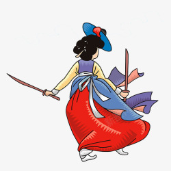 韩国女性剑舞素材